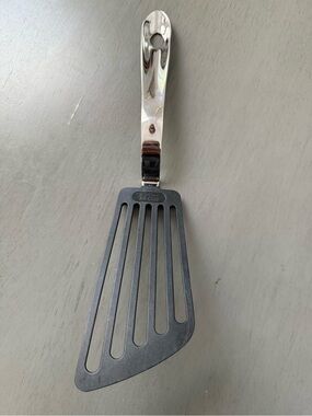 All-Clad Stainless Steel & Black Slotted Turner - Black